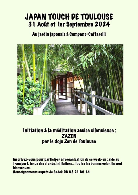 Initiation à la méditation assise silencieuse, zazen, dans le cadre de la Japan Touch 2024 à Toulouse